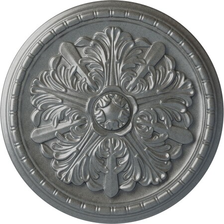 Ekena Millwork Washington Ceiling Medallion (Fits Canopies up to 2 7/8"), Hnd-Painted Platinum, 17 1/8"OD x 1 1/2"P CM17WAPLS